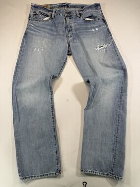 Polo Ralph Lauren 807 Selvedge Jeans Mens 33x30 Distressed Denim Mexico